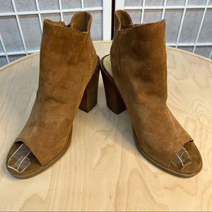 Dolce Vita Fringe Zipper Peep Toe Booties 9.5